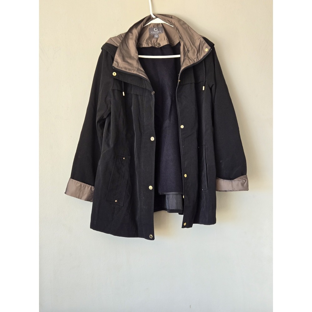 G Gallery New York Petite Large Polyester Jacket Black Removable Liner Coat Hood